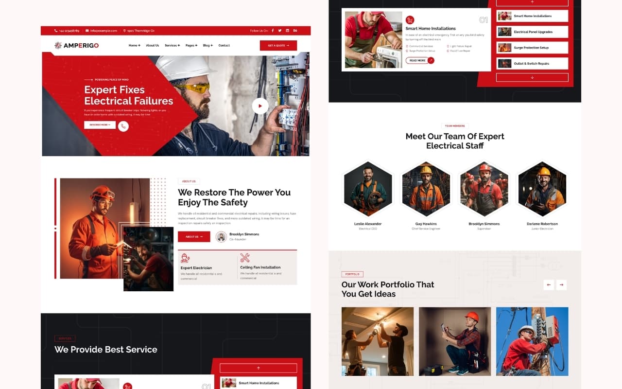 Electrical services website design example