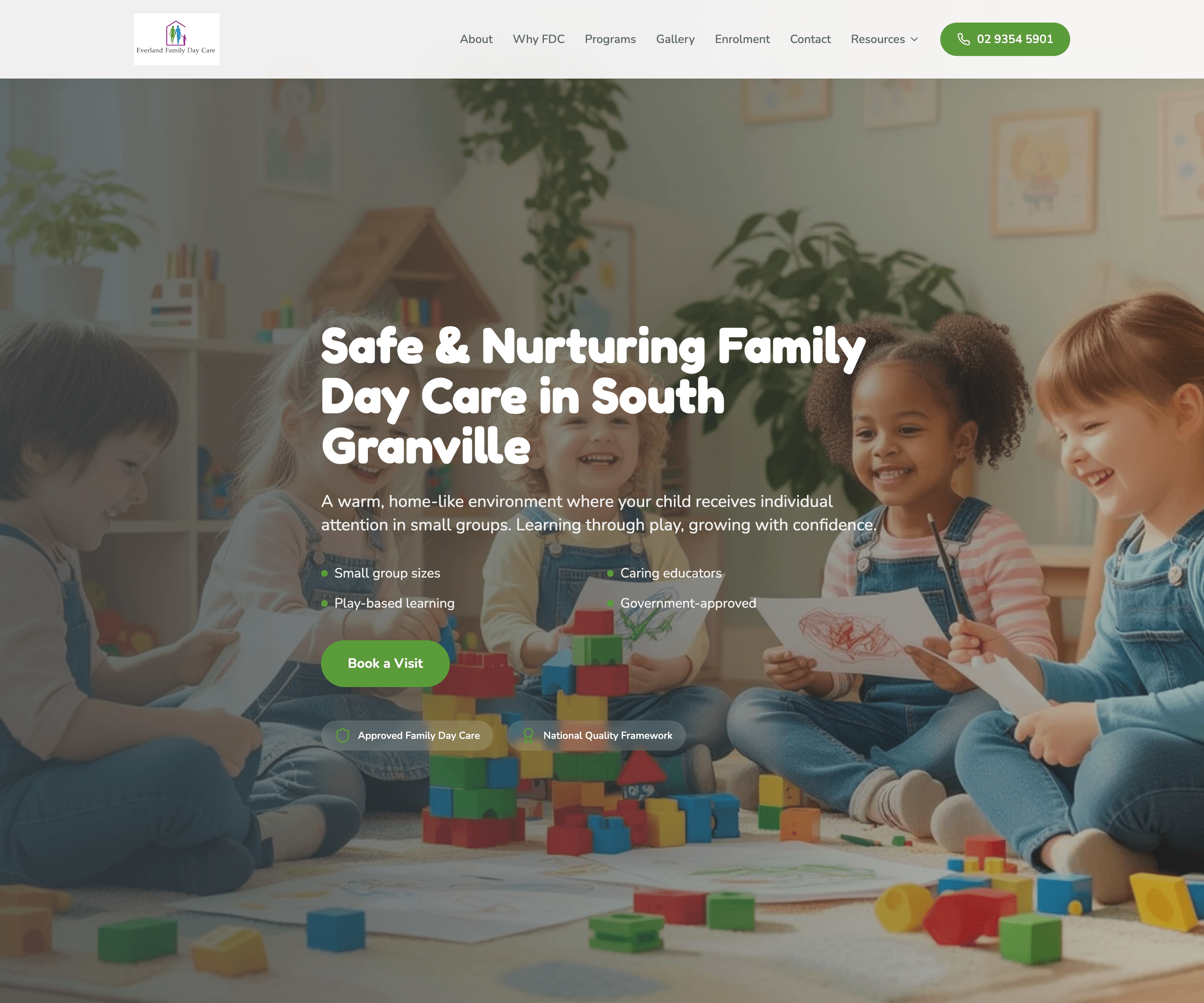 Everland Family Day Care website