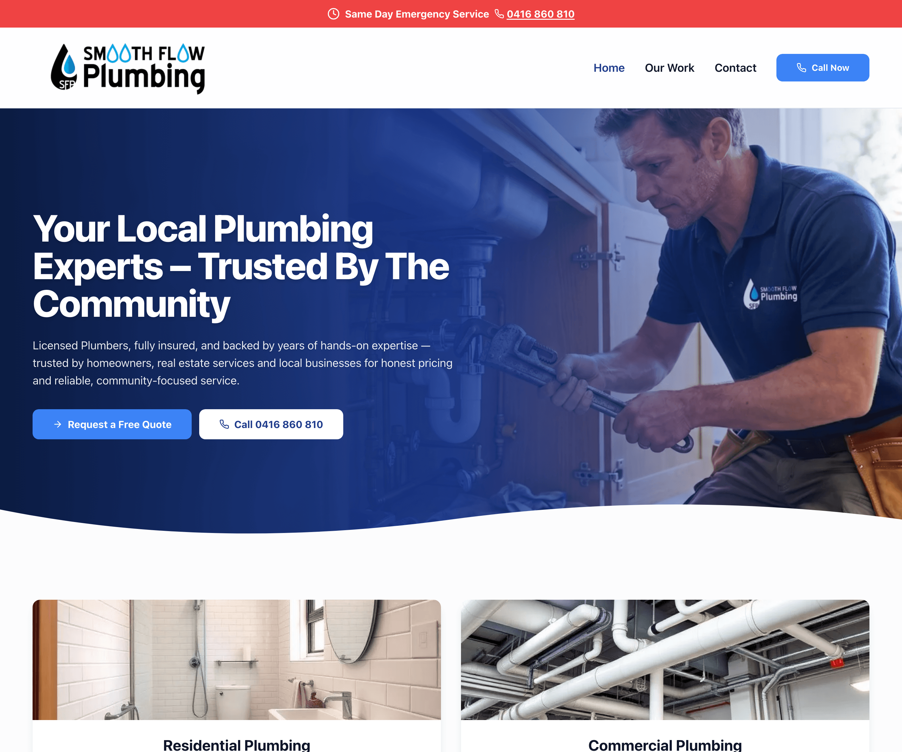 Smooth Flow Plumbing website